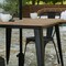 Merrick Lane Dryden Indoor/Outdoor Dining Table with Umbrella Hole, 36" Square All Weather Poly Resin Top and Steel Base